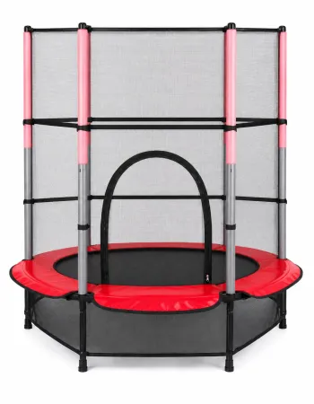 PK Deals Τραμπολίνο Με Δίχτυ Ασφαλείας 140cm Ύψος 160cm Κόκκινο