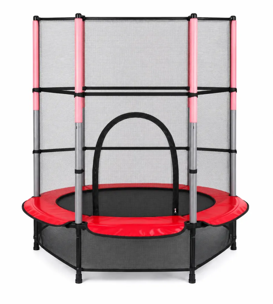 PK Deals Τραμπολίνο Με Δίχτυ Ασφαλείας 140cm Ύψος 160cm Κόκκινο