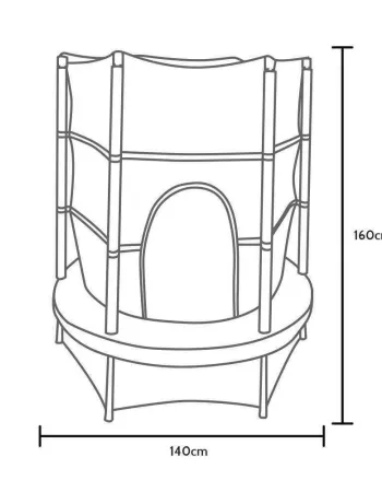 PK Deals Τραμπολίνο Με Δίχτυ Ασφαλείας 140cm Ύψος 160cm Κόκκινο
