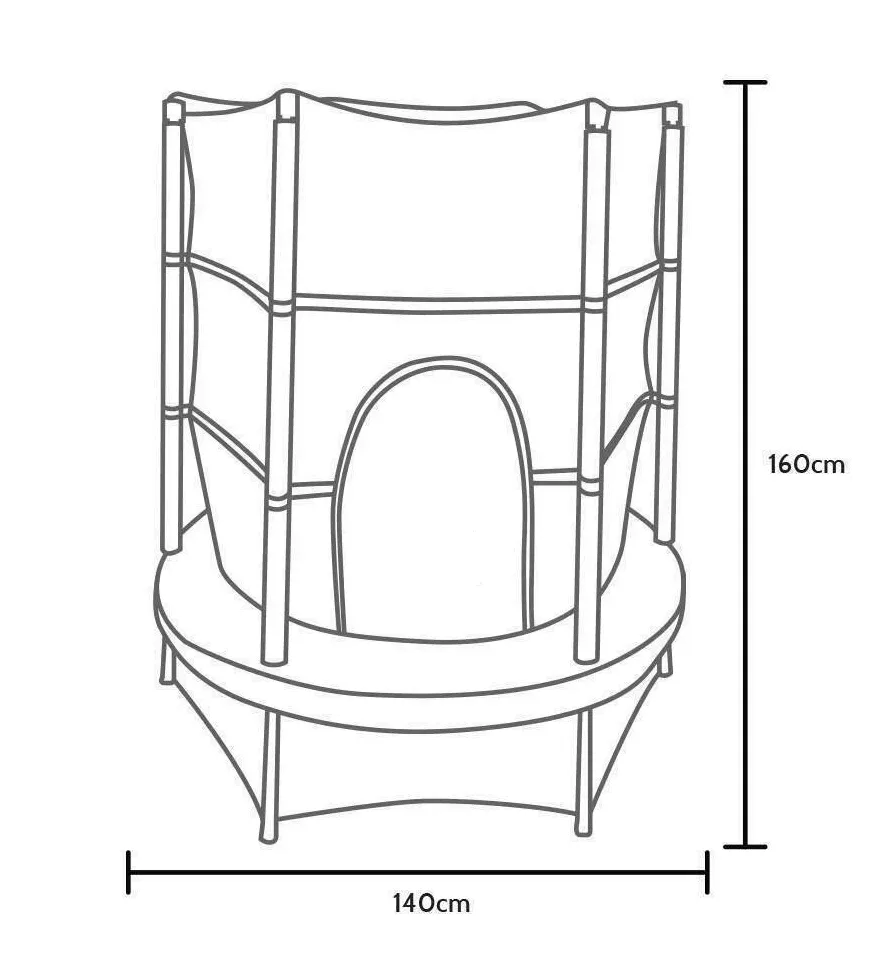 PK Deals Τραμπολίνο Με Δίχτυ Ασφαλείας 140cm Ύψος 160cm Κόκκινο