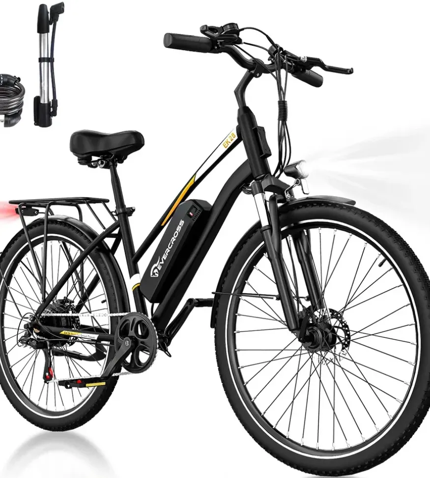 Ηλεκτρικό Ποδήλατο 28" 250W με Αποσπώμενη Μπαταρία 36V 12Ah Αυτονομία έως 90km - Μαύρο