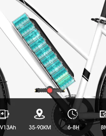 Ηλεκτρικό Ποδήλατο 28" 250W με Αποσπώμενη Μπαταρία 36V 12Ah Αυτονομία έως 90km - Ασημί
