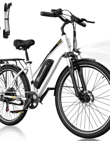 Ηλεκτρικό Ποδήλατο 28" 250W με Αποσπώμενη Μπαταρία 36V 12Ah Αυτονομία έως 90km - Λευκό