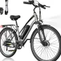 Ηλεκτρικό Ποδήλατο 28" 250W με Αποσπώμενη Μπαταρία 36V 12Ah Αυτονομία έως 90km - Ασημί