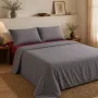 Σετ Σεντόνια Υπέρδιπλα 4 Τεμαχίων 240x260cm 100% Βαμβάκι 200TC Γκρι- Μπορντό