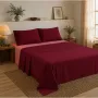Σετ Σεντόνια Υπέρδιπλα 4 Τεμαχίων 240x260cm 100% Βαμβάκι 200TC Μπορντό- Σάπιο Μήλο