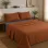 Σετ Σεντόνια Υπέρδιπλα 4 Τεμαχίων 240x260cm 100% Βαμβάκι 200TC Τερακότα - Γκρί