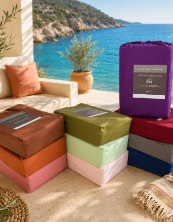 Σετ Σεντόνια Υπέρδιπλα 4 Τεμαχίων 240x260cm 100% Βαμβάκι 200TC Γκρι- Μπορντό