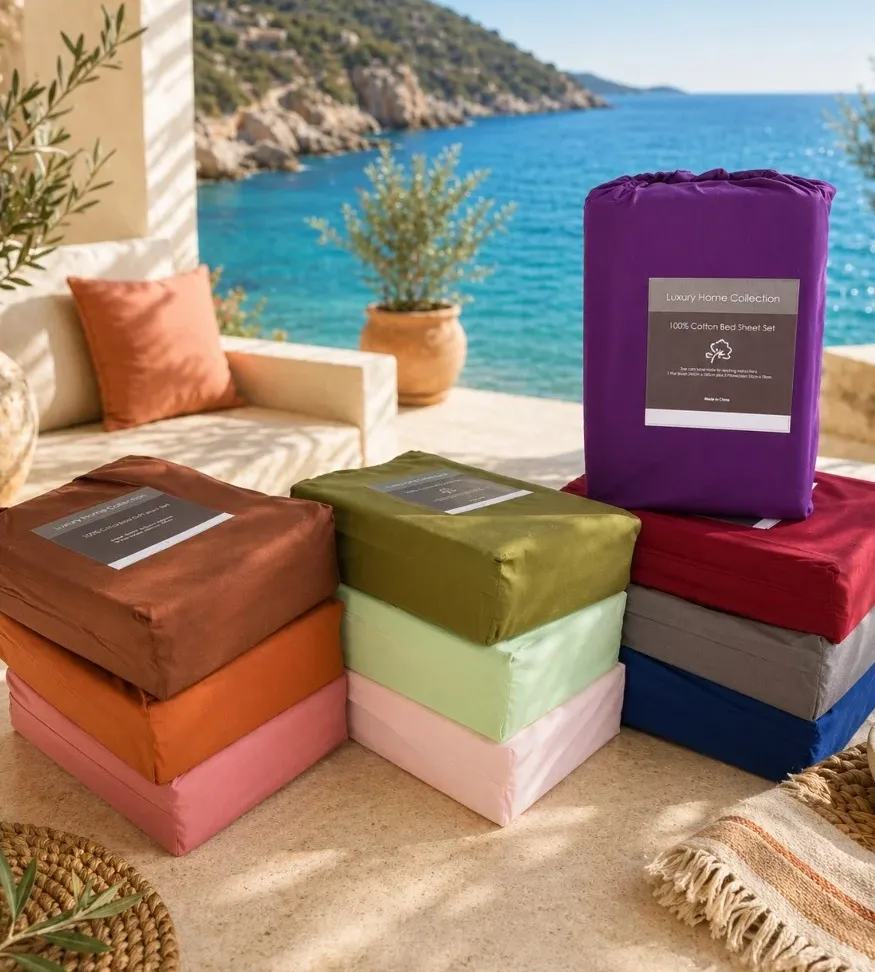 Σετ Σεντόνια Υπέρδιπλα 4 Τεμαχίων 240x260cm 100% Βαμβάκι 200TC Γκρι- Μπορντό