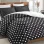 Σετ Σεντόνια Υπέρδιπλα 4 Τεμαχίων 240x260cm Βαμβακοσατέν 300TC Μαύρο Πουά