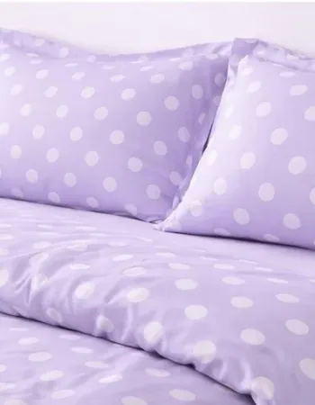 Σετ Σεντόνια Υπέρδιπλα 4 Τεμαχίων 240x260cm Βαμβακοσατέν 300TC Μωβ Πουά