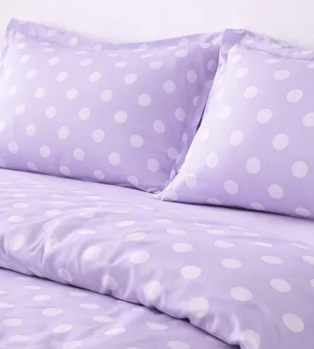 Σετ Σεντόνια Υπέρδιπλα 4 Τεμαχίων 240x260cm Βαμβακοσατέν 300TC Μωβ Πουά