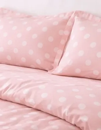 Σετ Σεντόνια Υπέρδιπλα 4 Τεμαχίων 240x260cm Βαμβακοσατέν 300TC Ροζ Πουά