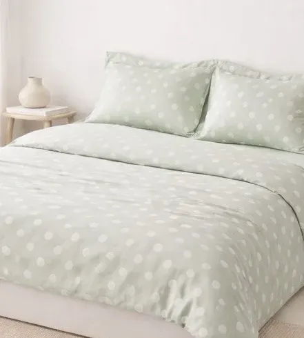 Σετ Σεντόνια Υπέρδιπλα 4 Τεμαχίων 240x260cm Βαμβακοσατέν 300TC Φυστικί Πουά