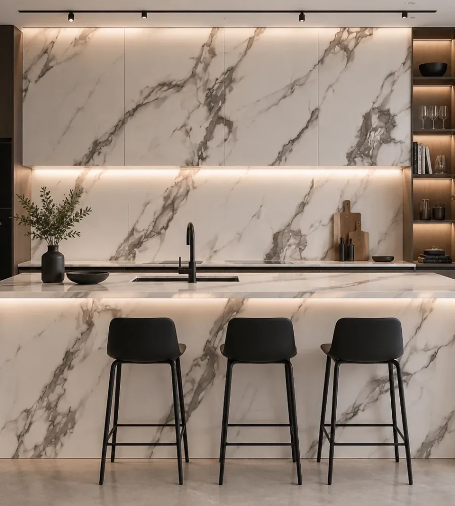 Πάνελ PVC Μαρμάρου Crystal White Marble Glossy 122x244cm (3mm) για Επένδυση Τοίχου - CWM-04