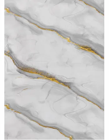 Πάνελ PVC Μαρμάρου Grey Agate Gold Glossy 122x244cm 3mm | Premium Luxury Wall Panel