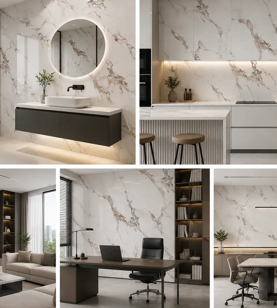 Πάνελ PVC Μαρμάρου Pearl Beige Onyx Glossy 122x244cm (3mm)