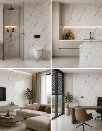 Πάνελ PVC Μαρμάρου Arctic Grey Glossy 122x244cm 3mm | Premium Επένδυση Τοίχου