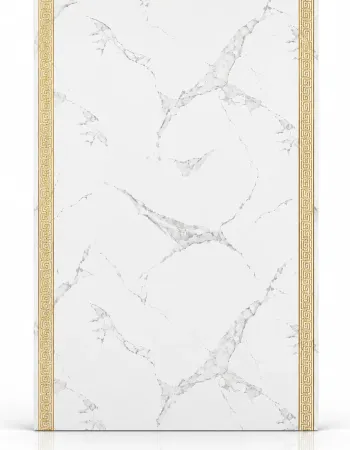 Πάνελ PVC Μαρμάρου White Gold Greek Glossy 122x244cm 3mm για Επένδυση Τοίχου