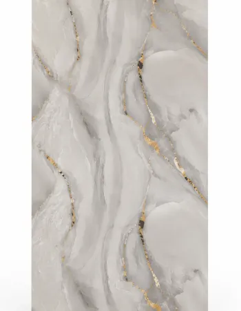 Πάνελ PVC Μαρμάρου Grey Onyx Gold Glossy 122x244cm 3mm | Premium Luxury Wall Panel GOG-06