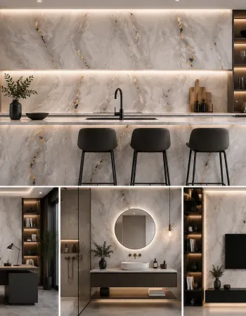 Πάνελ PVC Μαρμάρου Grey Onyx Gold Glossy 122x244cm 3mm | Premium Luxury Wall Panel GOG-06