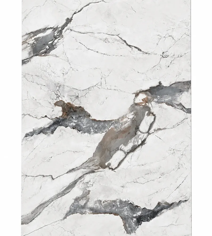 Πάνελ PVC Μαρμάρου Luxury Stone Grey Glossy 122x244cm 3mm για Επένδυση Τοίχου