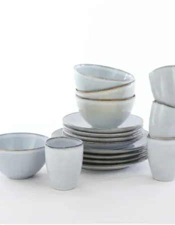 Σετ Σερβίτσιο Φαγητού 16 Τεμαχίων Κεραμικό Stoneware Γκρι για 4 Άτομα