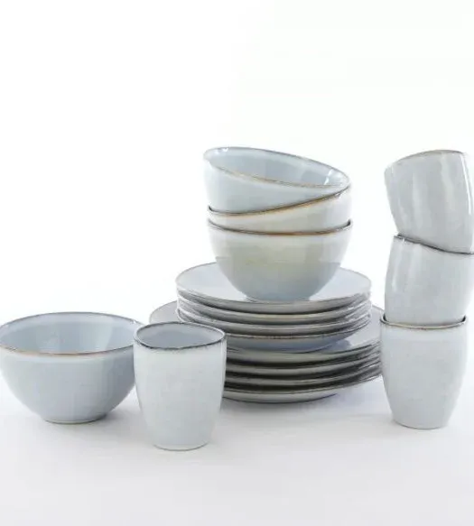 Σετ Σερβίτσιο Φαγητού 16 Τεμαχίων Κεραμικό Stoneware Γκρι για 4 Άτομα