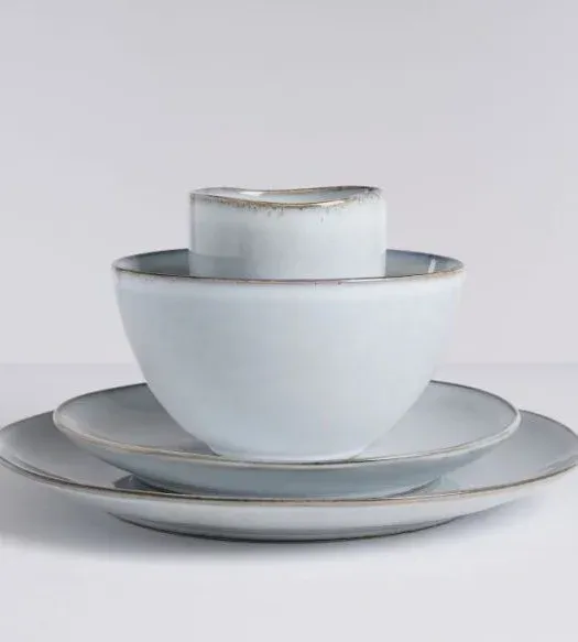 Σετ Σερβίτσιο Φαγητού 16 Τεμαχίων Κεραμικό Stoneware Γκρι για 4 Άτομα
