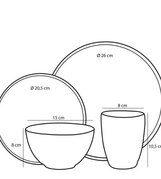Σετ Σερβίτσιο Φαγητού 16 Τεμαχίων Κεραμικό Stoneware Γκρι για 4 Άτομα