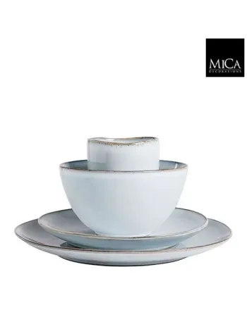 Σετ Σερβίτσιο Φαγητού 16 Τεμαχίων Κεραμικό Stoneware Γκρι για 4 Άτομα