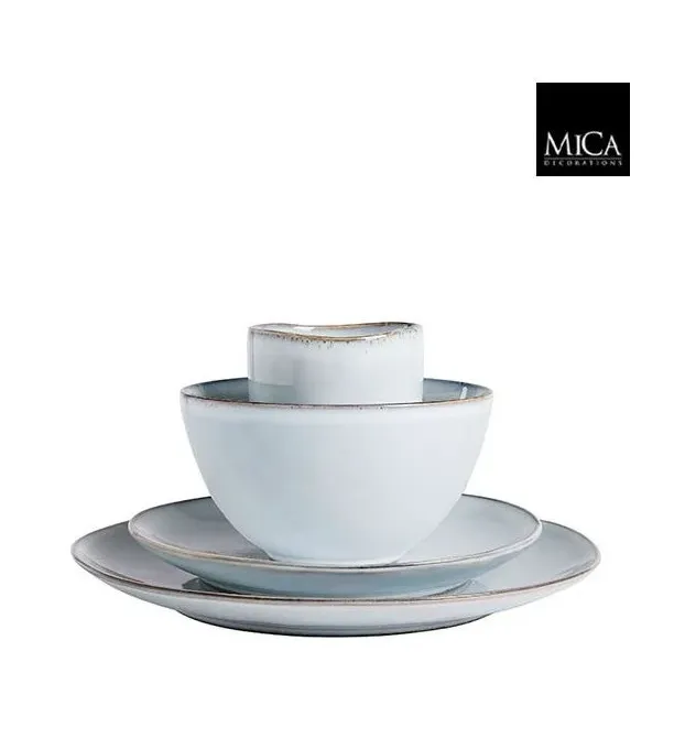 Σετ Σερβίτσιο Φαγητού 16 Τεμαχίων Κεραμικό Stoneware Γκρι για 4 Άτομα