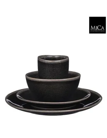 Σετ Σερβίτσιο Φαγητού 16 Τεμαχίων Κεραμικό Stoneware Μαύρο για 4 Άτομα